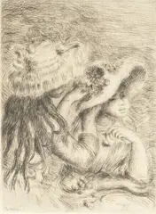 Untitled by Pierre-Auguste Renoir, Engraving On Laid Paper, The Hat Pin (Le Chapeau Epingle), offered Aug 2023