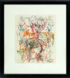 Untitled by Jack Faxon, Pastel On Paper, Abstract Portrait, offered Aug 2023