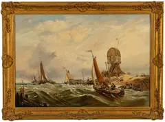 George Chambers Sr., Untitled, Oil On Canvas, Harbor Scene