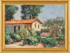 Colin Campbell Cooper, Untitled, Oil On Canvas, Cottage San Juan Capistrano