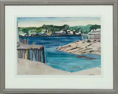 William Zorach, Untitled, Watercolor On Paper, 1940, Kennebeck River, Bath, Maine