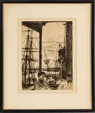 Untitled by James Abbott McNeill Whistler, Etching And Drypoint On Cream Laid Paper, 1860, Rotherhithe, offered Jul 2023