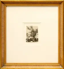 Untitled by Albrecht Durer, Engraving On Laid Paper, Partial Watermark, 1505/08, Saint George On Horseback, offered Jul 2023