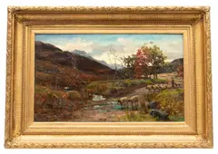 George Gray, Untitled, Oil On Canvas, Ca. 1883, Shepherd With Sheep