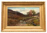 George Gray, Untitled, Oil On Canvas, Ca. 1883, Shepherd With Sheep
