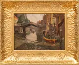 Irving R. Bacon, Untitled, Oil On Canvas Mounted To Board, Ca. 1909, Dordrecht, Holland
