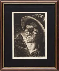 Irwin D. Hoffman, Untitled, Etching On Paper, Ca. 1937-38, Cigarette Underground