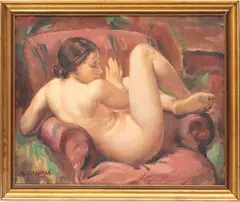 Margareta Grossman, Untitled, Oil On Canvas, 20th C., Female Nude