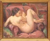 Margareta Grossman, Untitled, Oil On Canvas, 20th C., Female Nude