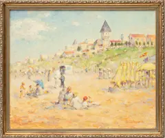Untitled by Pierre Legrand, Oil On Artist Board, French Beach Scene, offered Jul 2023