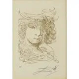 Salvador Dalí, Rembrandt Van Rijn, Etching from the Immortals of Art Suite