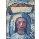 Francisco Narváez, Woman with Basket, Oil on Canvas