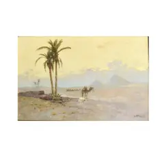 Erminio Kremp, The Oasis, Egypt, 1913, Oil on Canvas