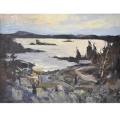 William John Hopkinson, Untitled, Oil on Masonite Most Likely a View of Eagle Lake