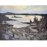 William John Hopkinson, Untitled, Oil on Masonite Most Likely a View of Eagle Lake