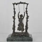 Auguste Moreau, Girl on a Swing, Bronze