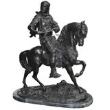 Alfred Barye, Cavalier Arabe, bronze sculpture of an Arab horseman with his gear. 20th century