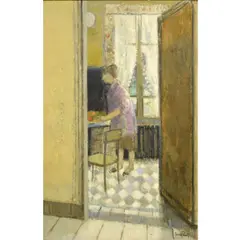 Gerard Passet, Gerard Passet (1936-2013) French "La Cuisine", Oil on Canvas