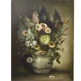 Klaus Clausmeyer, Untitled, Oil on Canvas Still Life of Flowers