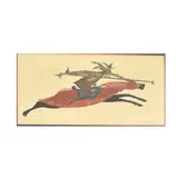 Guillermo Silva Santamaria Columbian, Guillermo Silva Santamaria, Columbian (1921-2007) Color, Etching of a Warrior on Horseback. Presented in a black lacquered