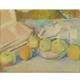 America Hyde Solomon, Still Life of Fruit, Oil on board