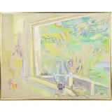 America Hyde Solomon, Interior Scene, Oil on canvas. Stretcher measures: 25" high, 32" wide. Property of deceased frie