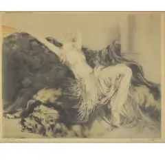 Louis Icart, Idleness, Etching on Paper