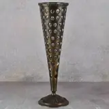 Patinated, Untitled, bronze with inlaid glass vase