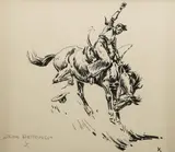 Joe De Yong, Bucking Horse, ink