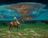 Storms on the Horizon by Tobias E. Sauer, oil on canvas, offered Mar 2026