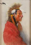 Joseph Scheuerle, Grass Sioux, gouache