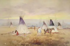 Ace Powell, Morning on the Reservation, oil on canvas