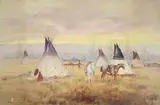 Ace Powell, Morning on the Reservation, oil on canvas