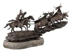 J. Shirly Bothum, Ghost Riders in the Sky, bronze on stone base