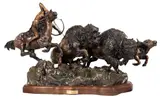 Need for Buffalo by Lorenzo Ghiglieri, bronze, offered Mar 2026
