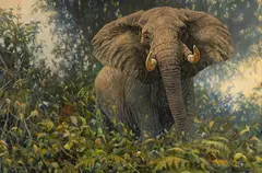 Bruce Miller, Jungle Bull, oil on canvas