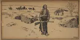 Henry Farny, Native on the Plains, pen and ink