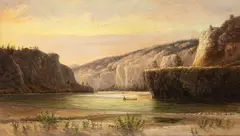 Ralph E. DeCamp, On the River, oil on board