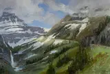 Spring Runoff - Glacier National Park by Linda Tippetts, oil on canvas, offered Mar 2026