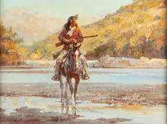 The Crossing by Roy Andersen, oil on canvas, offered Mar 2026