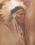 Harley Brown, Bull Plume, pastel