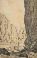 Maynard Dixon, Study of The Ancients, mixed media