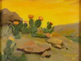 William "Bill" Gollings, Prickly Pear Cactus, oil on board