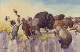 Buffalo Hunt by Leonard H. Reedy, watercolor, offered Mar 2026