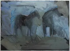 Theodore Waddell, Horse Drawing #200, oil, encaustic and graphite on paper