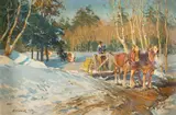 Zero Mornin' Feed by Ron Riddick, oil on canvas, offered Mar 2026