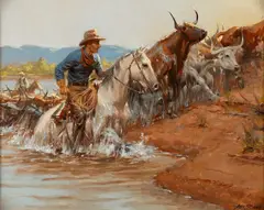 Andy Thomas, River Crossing, oil on canvas