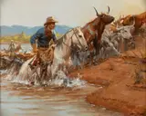 Andy Thomas, River Crossing, oil on canvas