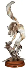 Jerry McKellar, Otter Woman, bronze on swivel base