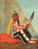 William Standing, Seated Indian, oil on canvas